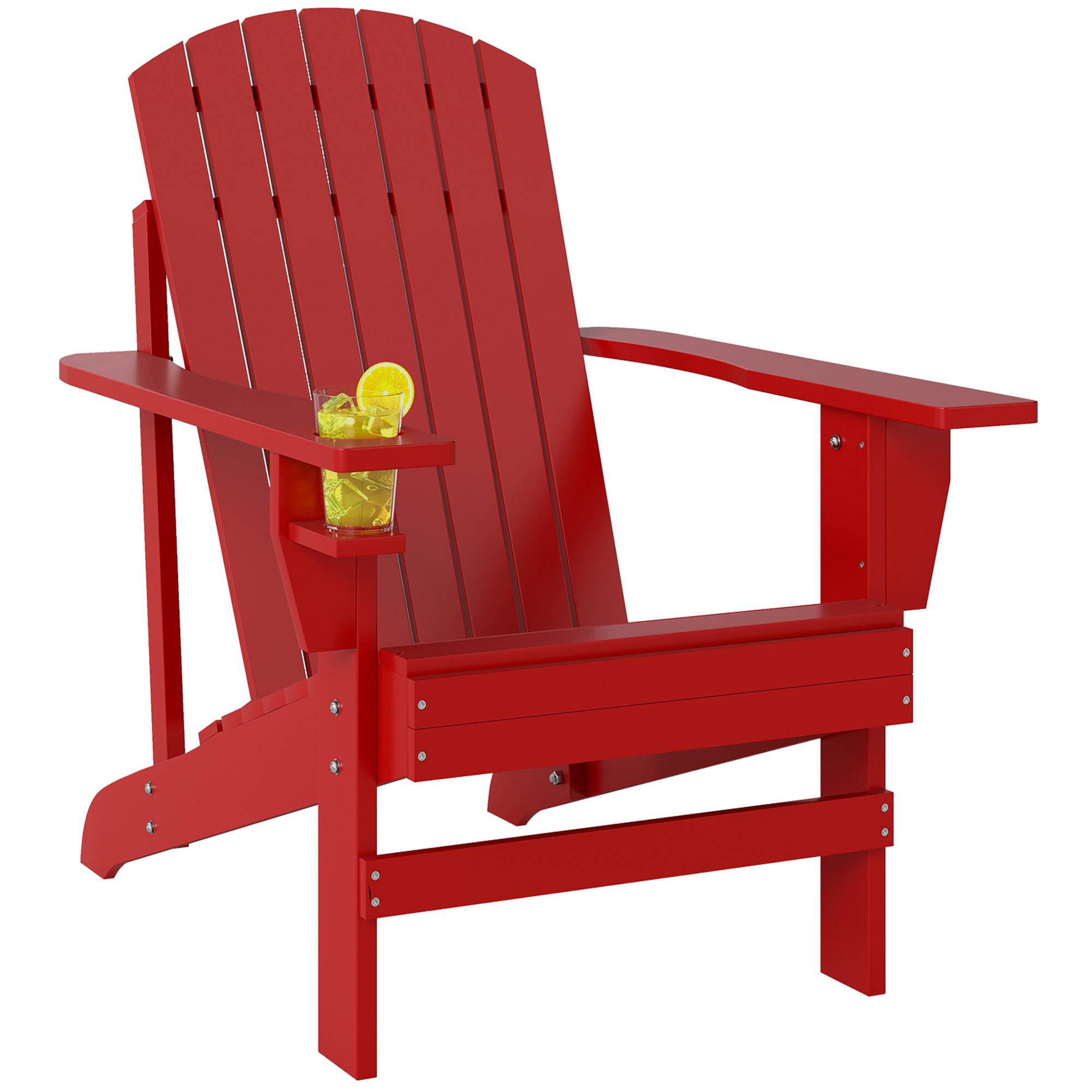 Fauteuil de jardin Andirondack, chaise d'extérieur, 72 cm x 97 cm x 92 cm, rouge - Image 2
