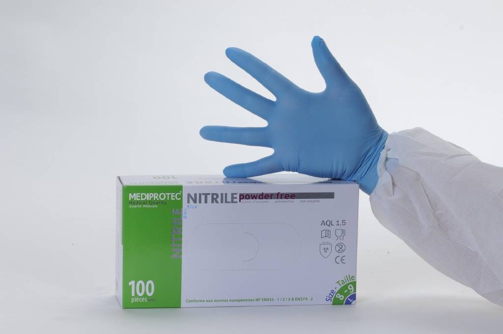 Gants nitrile bleu non poudre taille XL - Lot de 3 Boîtes de 1000 - Mediprotec Promosac