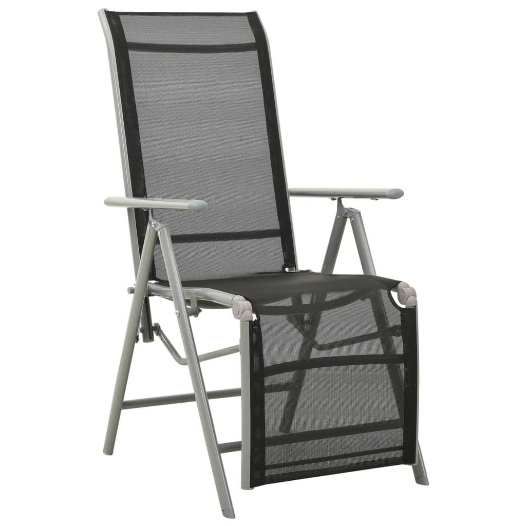 Chaise de jardin inclinable - Chaise d'extérieur - Fauteuil de jardin textilène et aluminium argenté - Image 2