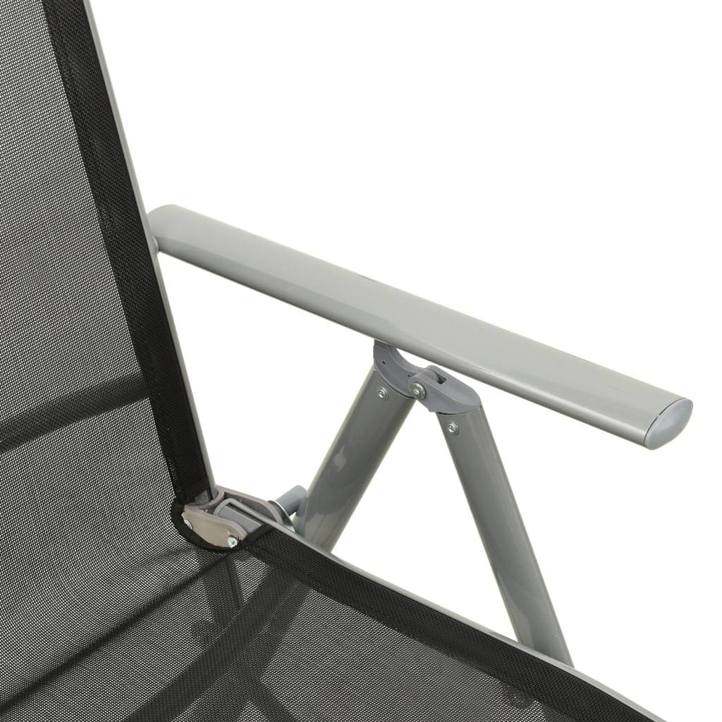 Chaise de jardin inclinable - Chaise d'extérieur - Fauteuil de jardin textilène et aluminium argenté - Image 6