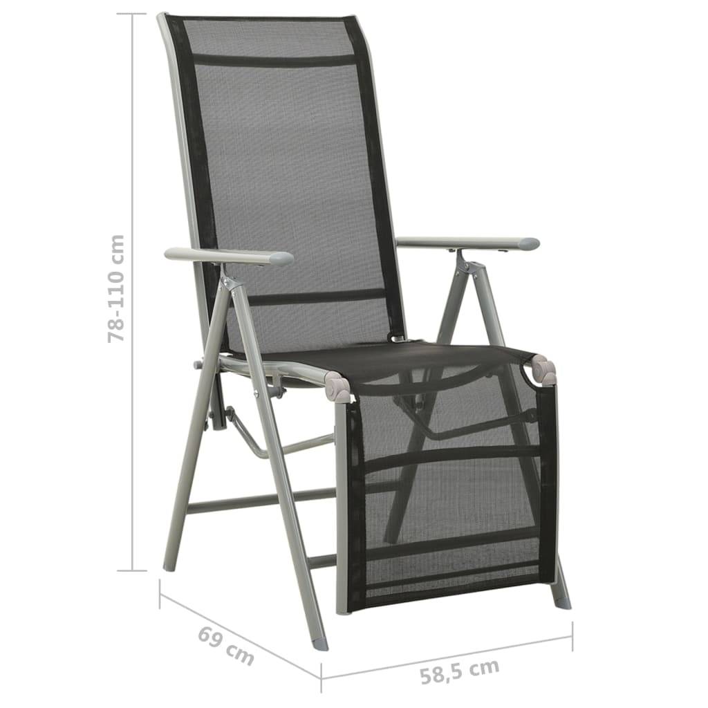Chaise de jardin inclinable - Chaise d'extérieur - Fauteuil de jardin textilène et aluminium argenté - Image 8