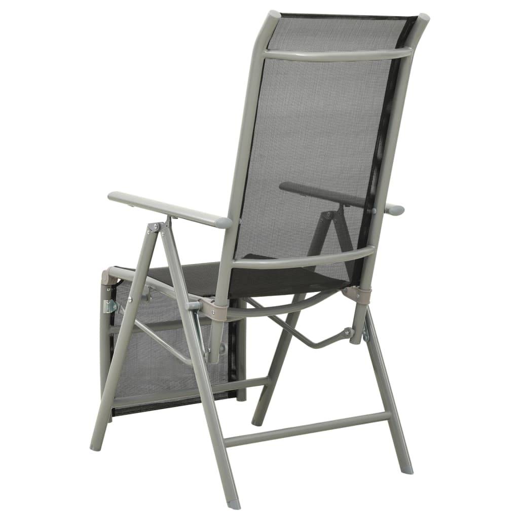Chaise de jardin inclinable - Chaise d'extérieur - Fauteuil de jardin textilène et aluminium argenté - Image 4