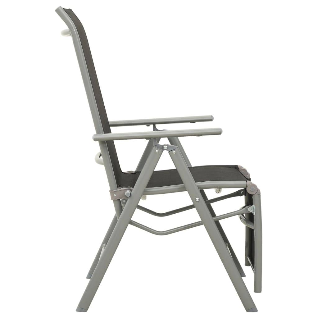 Chaise de jardin inclinable - Chaise d'extérieur - Fauteuil de jardin textilène et aluminium argenté - Image 3