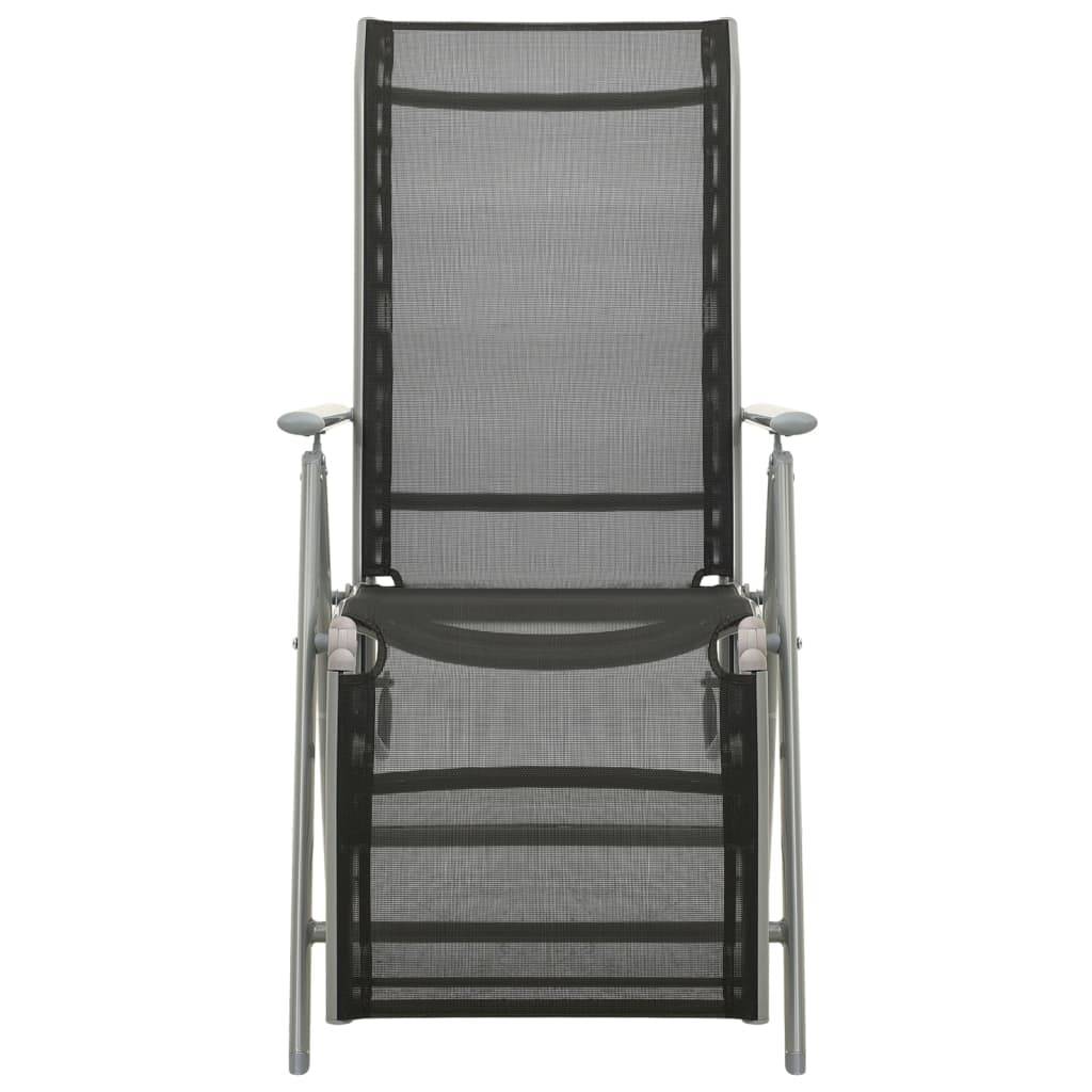 Chaise de jardin inclinable - Chaise d'extérieur - Fauteuil de jardin textilène et aluminium argenté - Image 1