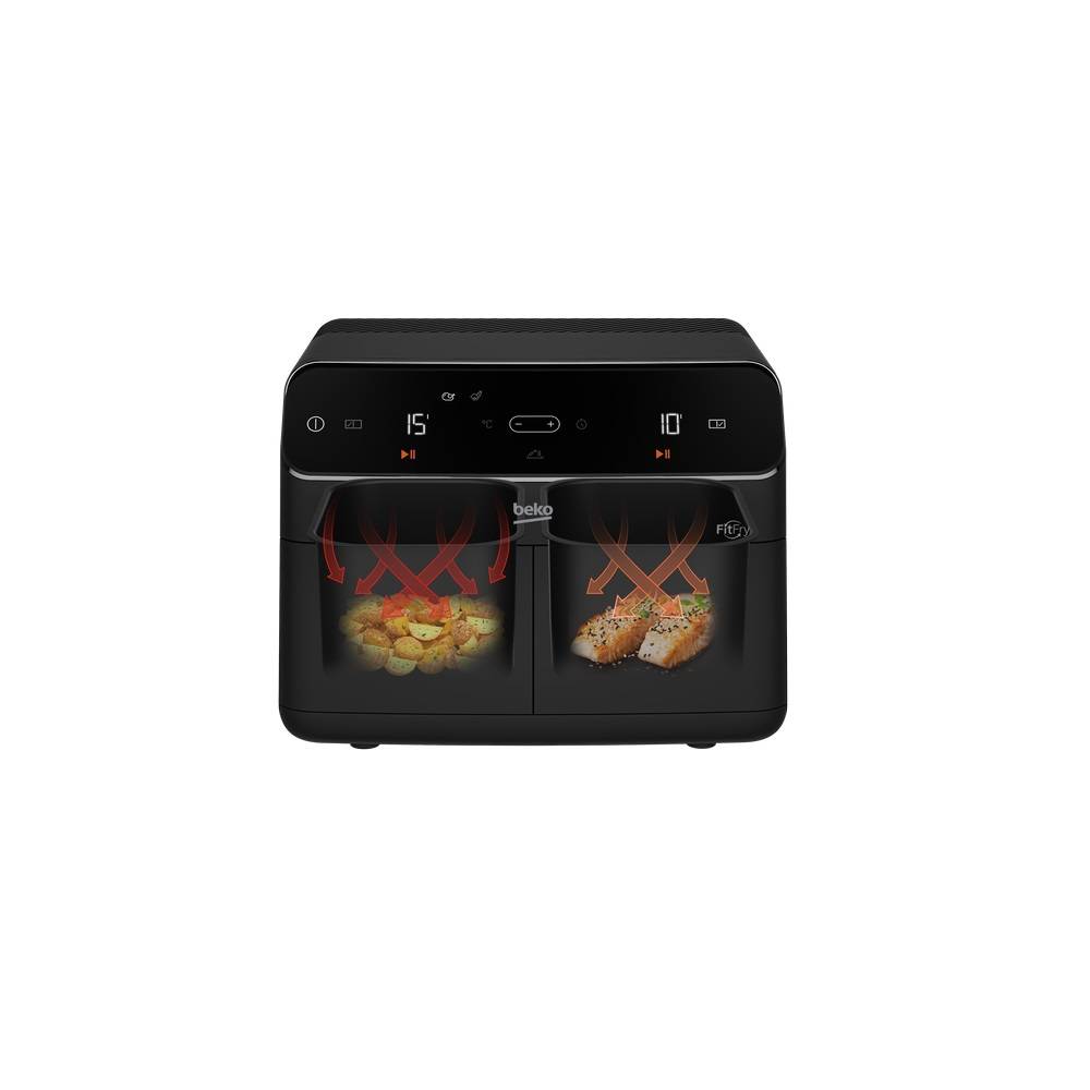 Beko - Friteuse à air chaud multifonction 2x4.25l 2400w FRL5388B Beko - Image 4