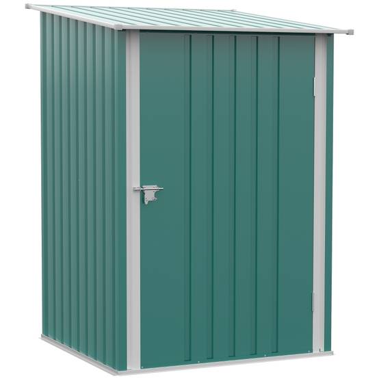 Abri Jardin Métal Extérieur Rangement Sécurisé Toit Monopente 100x103cm Vert - ComfortXL Outdoor Living - Image 2
