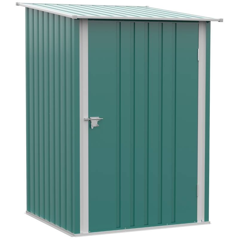 Abri Jardin Métal Extérieur Rangement Sécurisé Toit Monopente 100x103cm Vert - ComfortXL Outdoor Living - Image 2