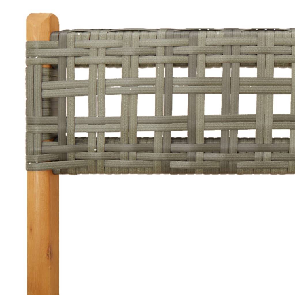 Chaises de jardin pliantes poly rotin bois massif gris 41 x 52.5 x 80 cm (lot de 6) - PANGIVO - Image 9