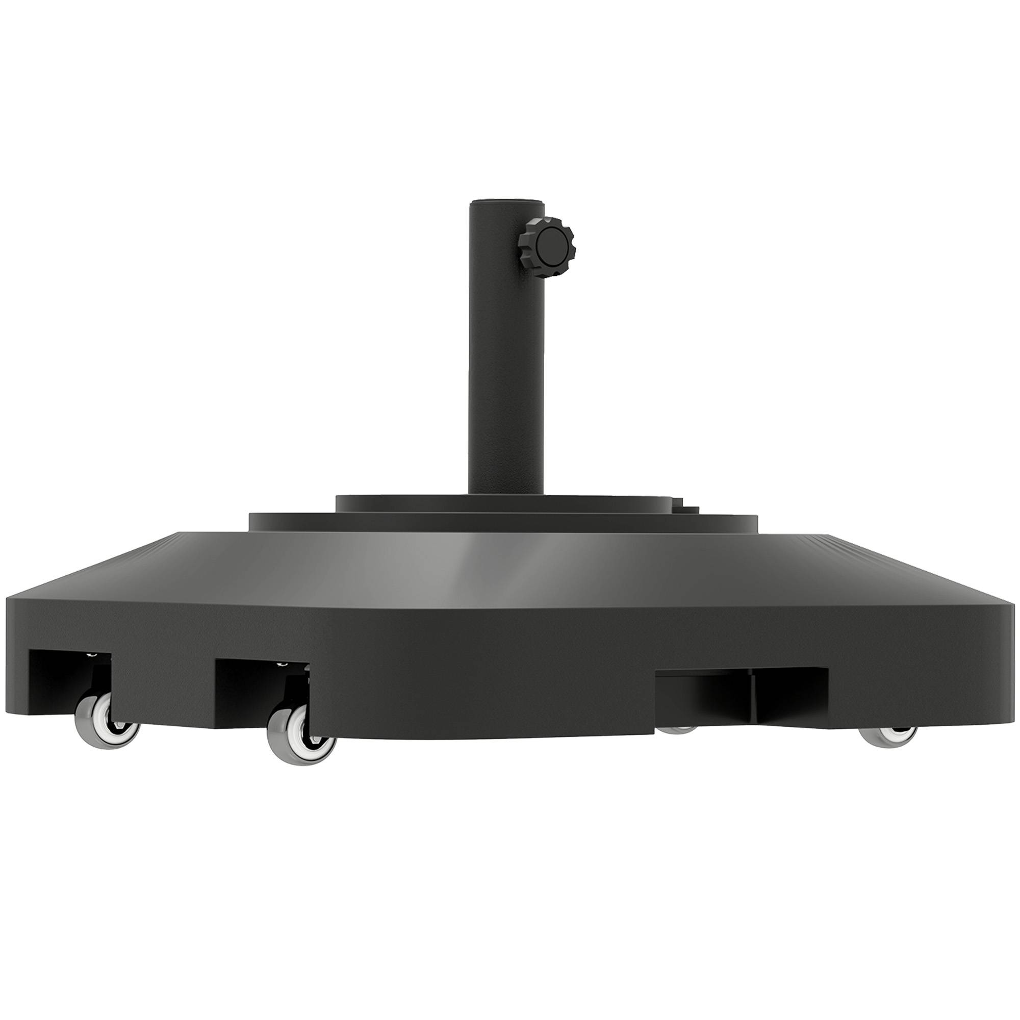 Socle de Parasol à Roulettes Plastique Balcon Maintien Lesté 48 cm Noir - ComfortXL Outdoor Living - Image 1