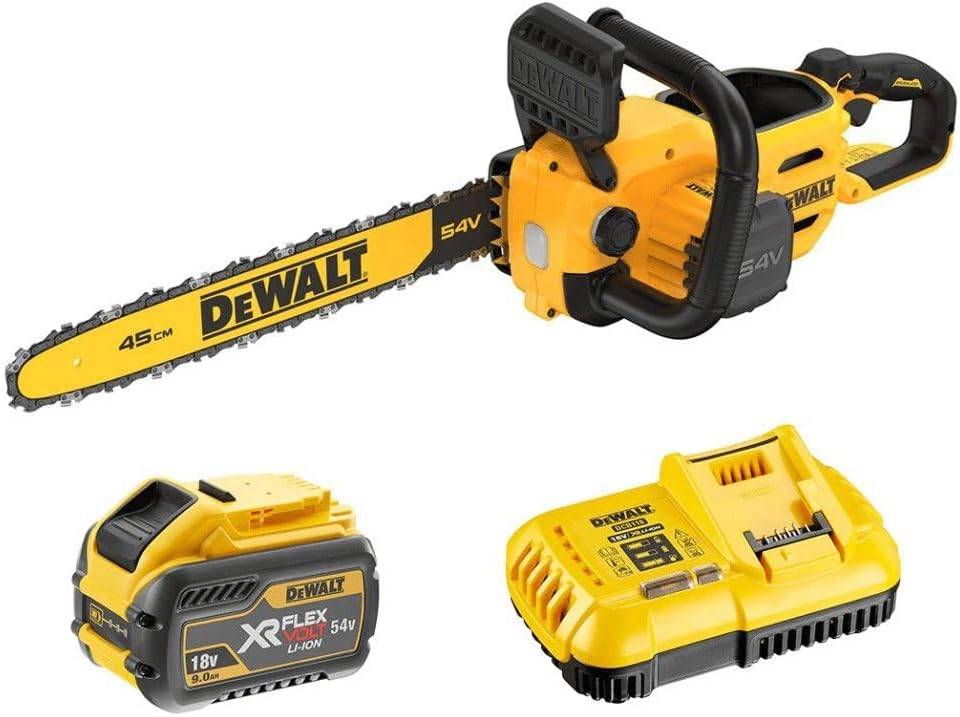 Tronçonneuse à chaîne sans fil 54 volts 45cm - DEWALT - avec 1 batterie 54V 3.0Ah - chargeur - DCMCS574X1-QW - Image 1