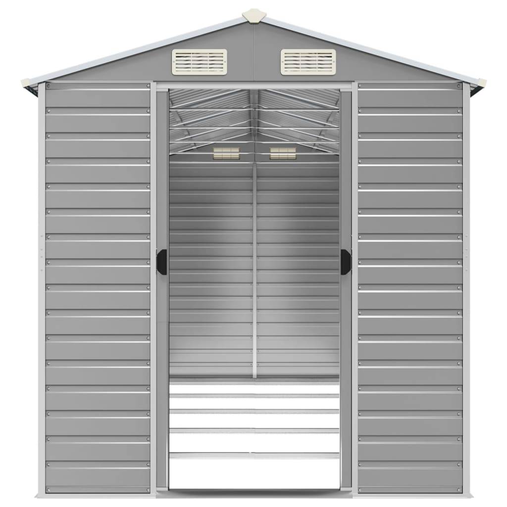 Vidaxl - Abri de jardin gris clair 191 x 470 x 198 cm en acier galvanisé vidaXL 3188246 - Image 6