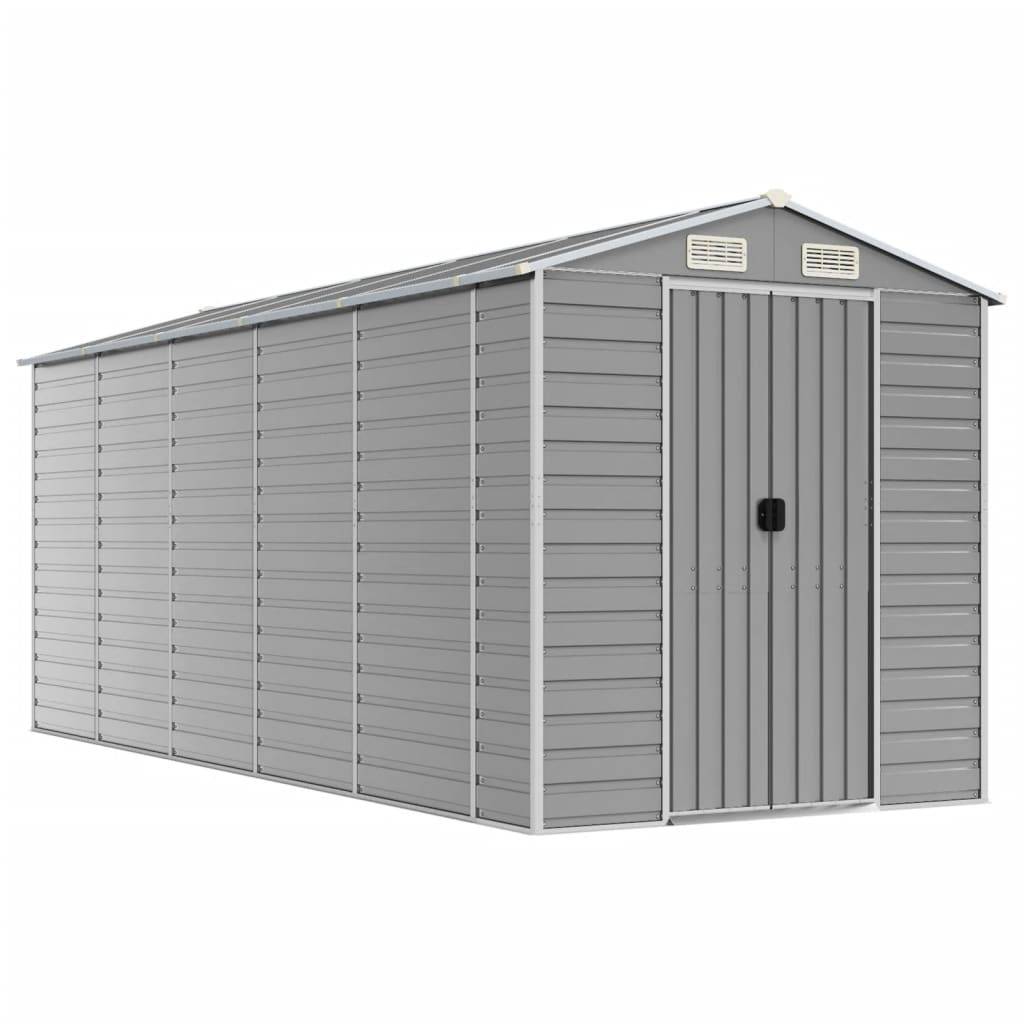 Vidaxl - Abri de jardin gris clair 191 x 470 x 198 cm en acier galvanisé vidaXL 3188246 - Image 2