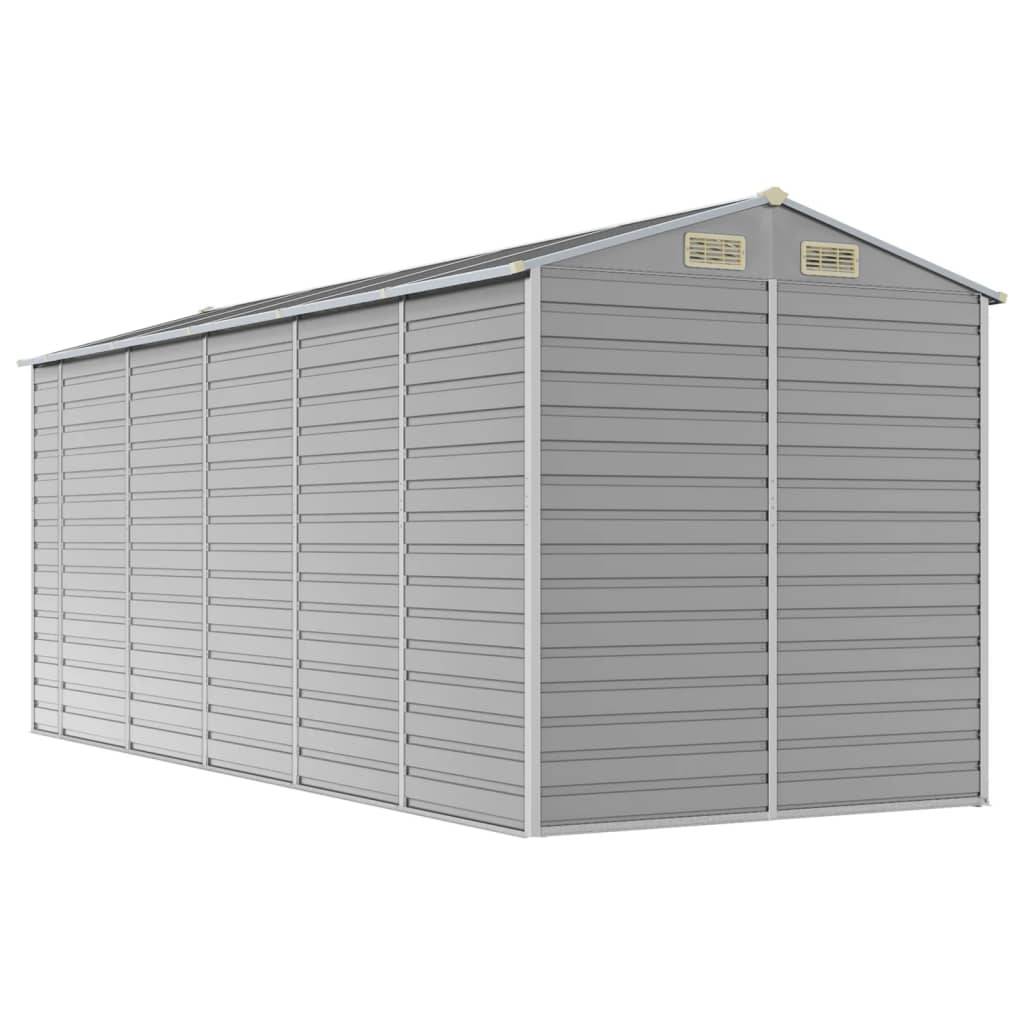 Vidaxl - Abri de jardin gris clair 191 x 470 x 198 cm en acier galvanisé vidaXL 3188246 - Image 8