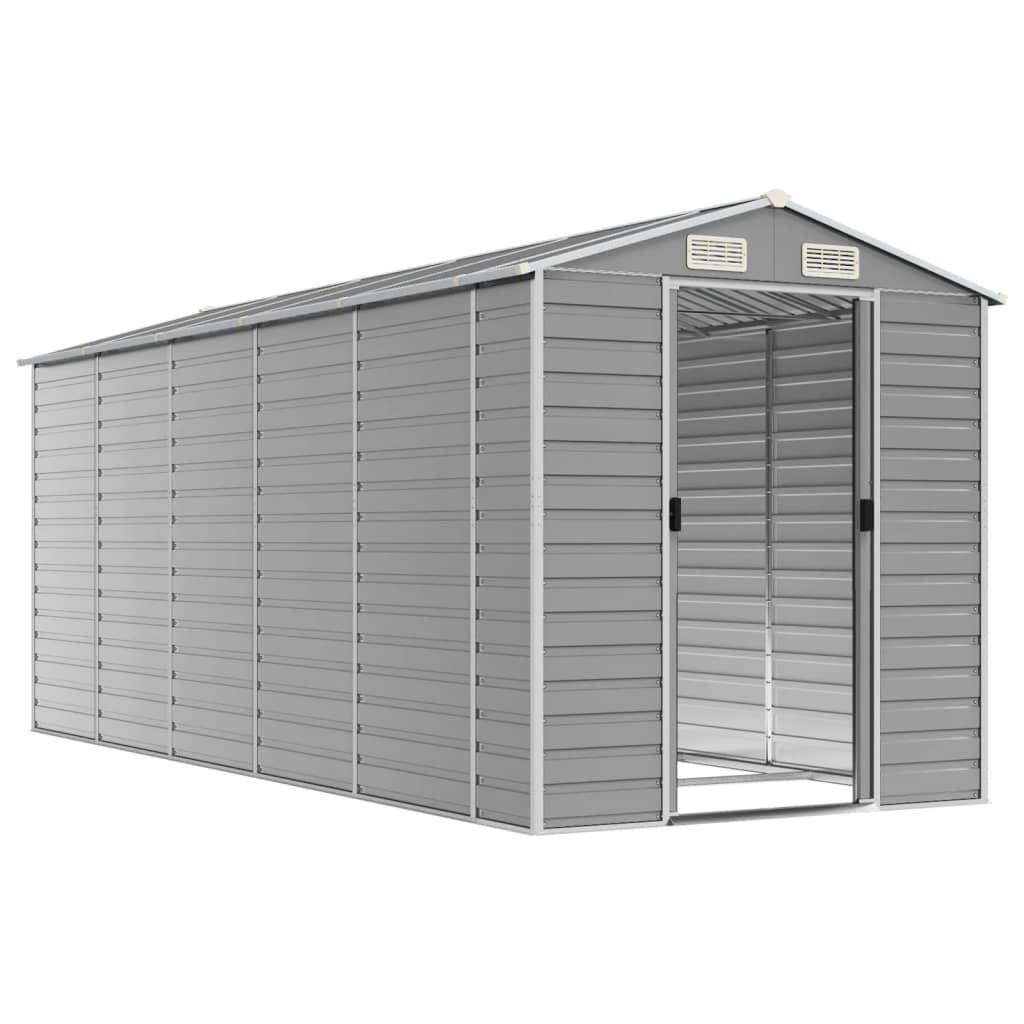 Vidaxl - Abri de jardin gris clair 191 x 470 x 198 cm en acier galvanisé vidaXL 3188246 - Image 9