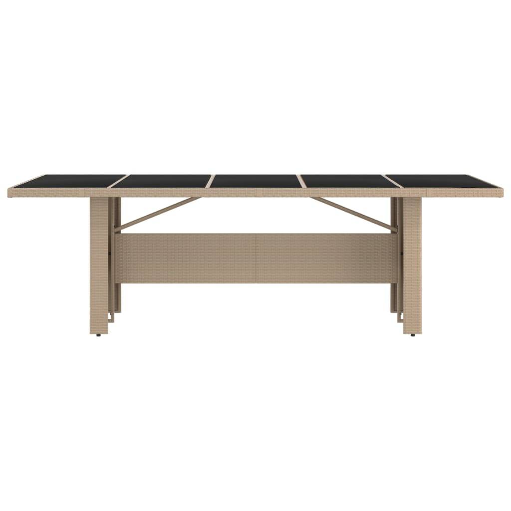 ComfortXL - Très Grande Table de Jardin Beige 240cm en Résine Tressée et Verre, pour Grandes Réceptions – ComfortXL Outdoor Living - Image 3