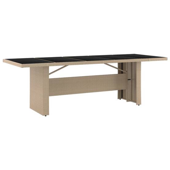 ComfortXL - Très Grande Table de Jardin Beige 240cm en Résine Tressée et Verre, pour Grandes Réceptions – ComfortXL Outdoor Living - Image 2