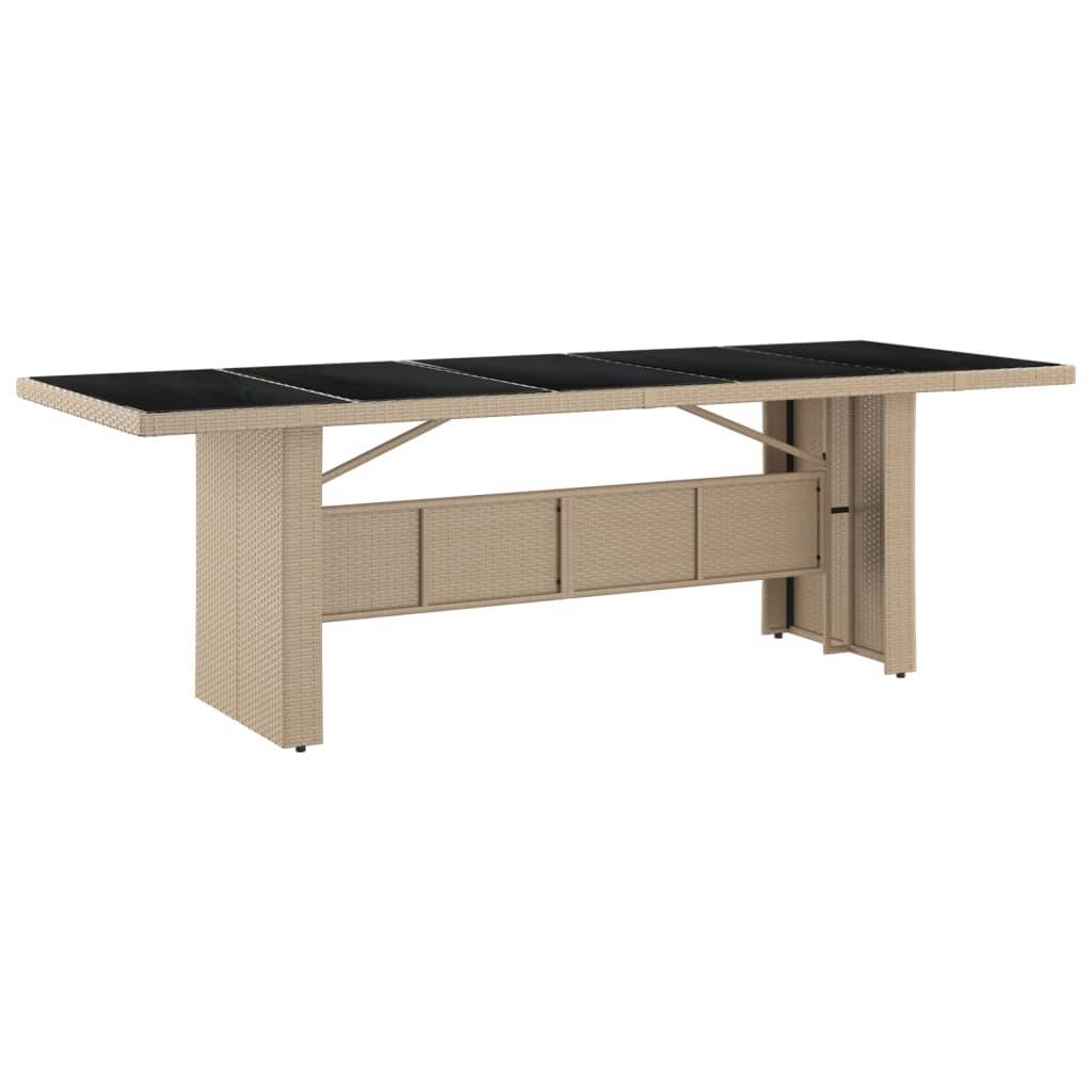ComfortXL - Très Grande Table de Jardin Beige 240cm en Résine Tressée et Verre, pour Grandes Réceptions – ComfortXL Outdoor Living - Image 5