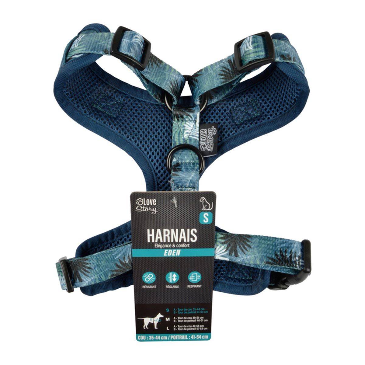 Love Story - Harnais pour Chien Réglable "Eden" 54cm Bleu - Image 6