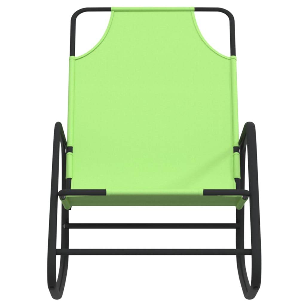 Helloshop26 - Transat chaise longue bain de soleil lit de jardin terrasse meuble d'extérieur à bascule vert acier et textilène - Image 2