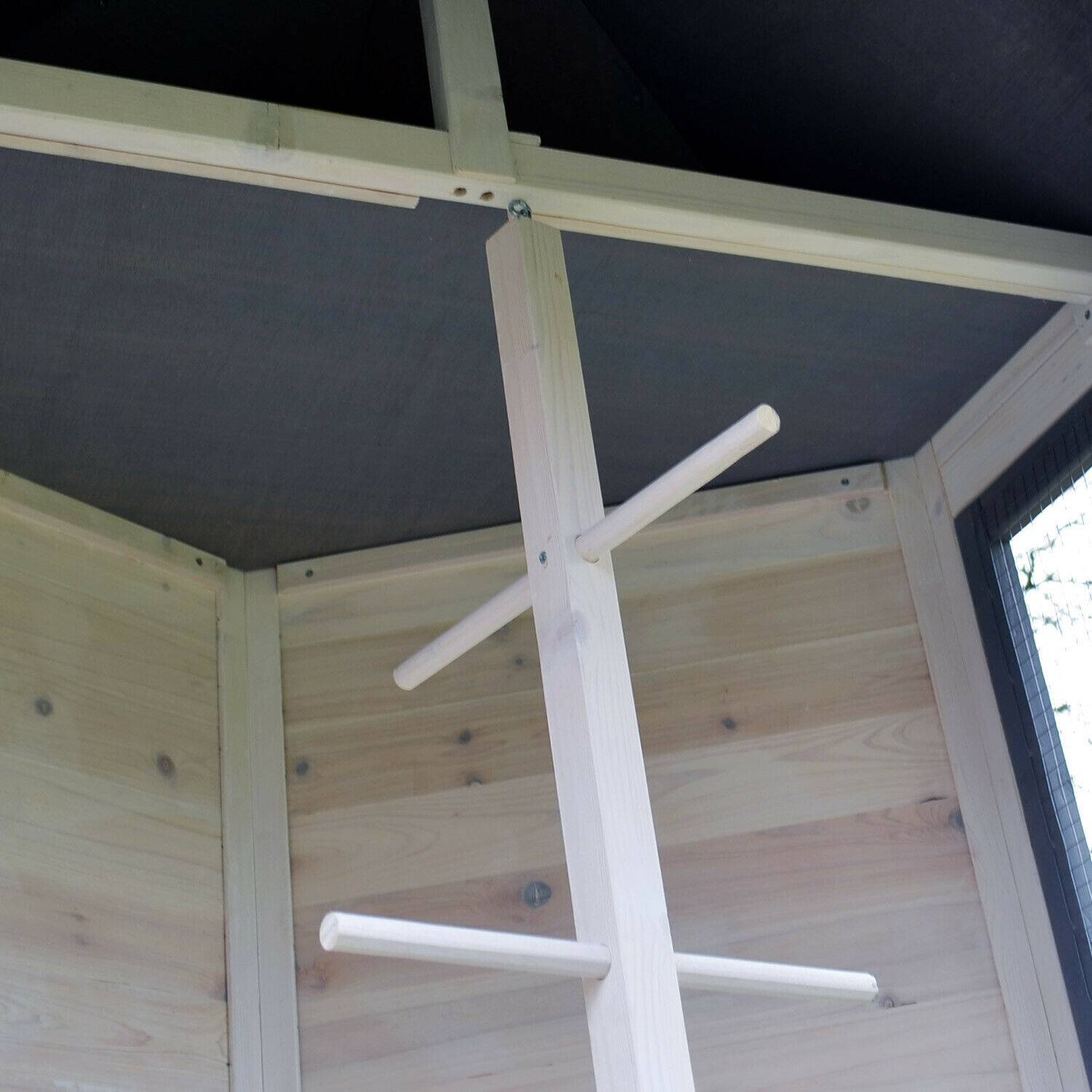 Voliere Cage a oiseaux en bois de haute qualite 100 x 180 x 100 cm Modele Luise 309 - Image 2