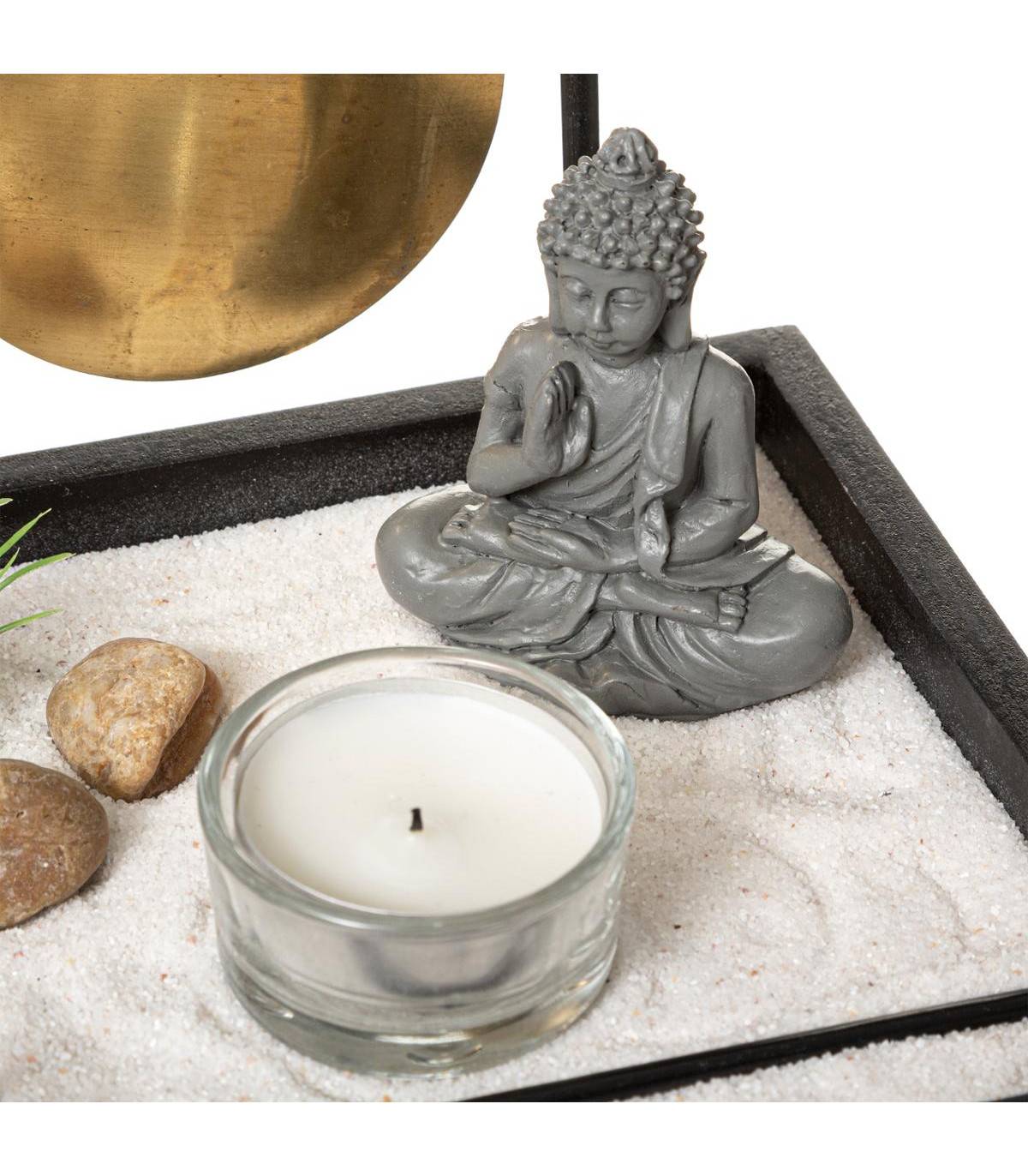 Jardin Zen Coffret Tiroir Bouddha avec Bougie, Gong et décoration - Image 3