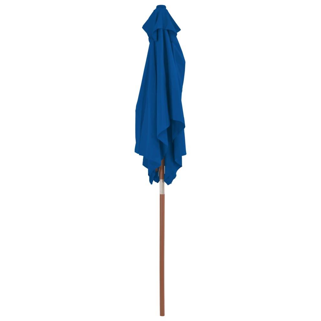 Helloshop26 - Parasol d'extérieur avec mât en bois 150 x 200 cm bleu - Image 5