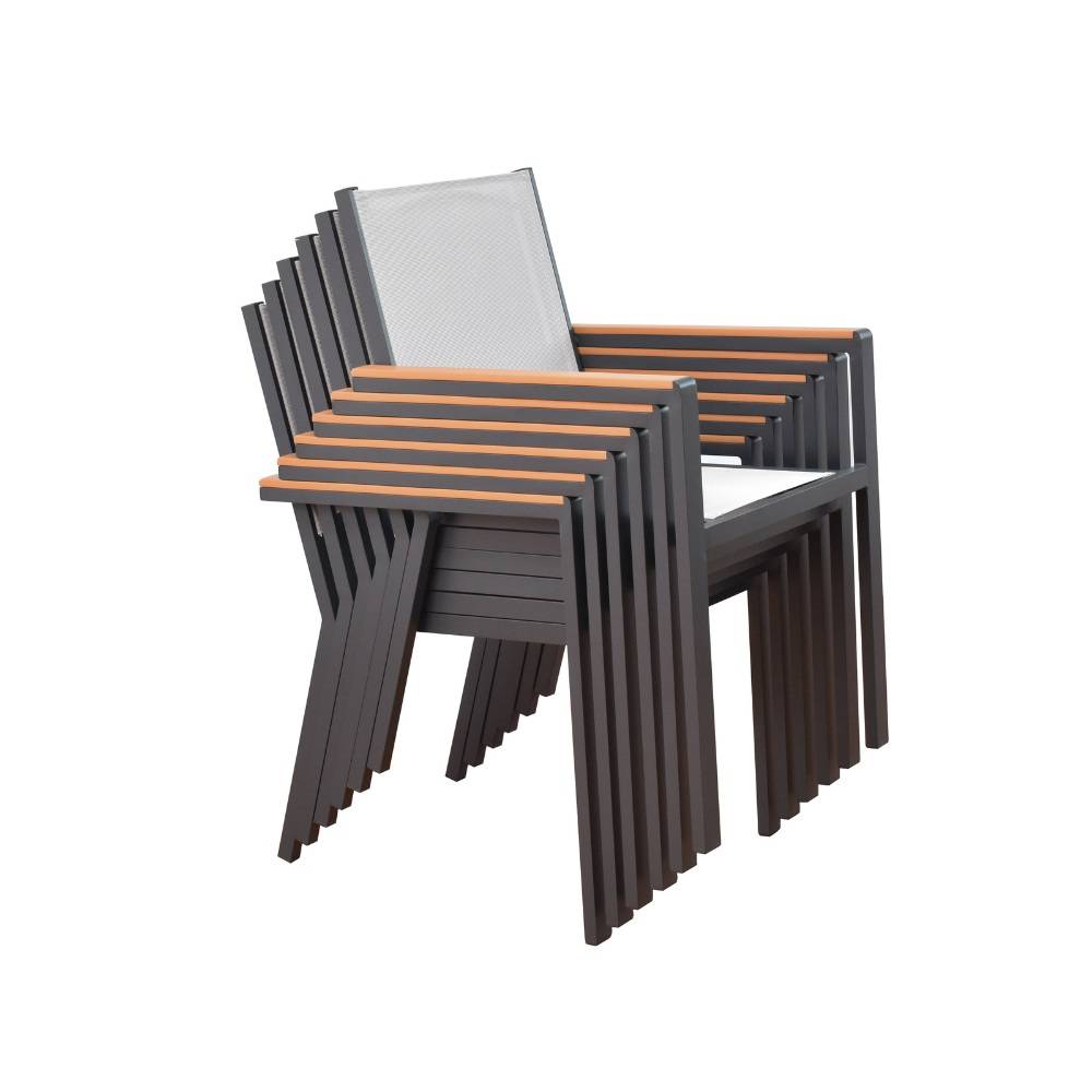 Home Deluxe - Chaise de jardin empilable HOME DELUXE SEDIA - lot de 4 - Image 8