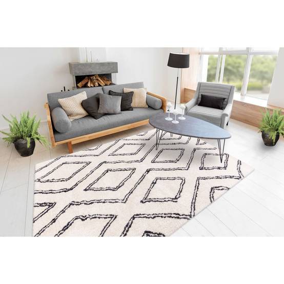 Tapis Imprimé Losange "Orlando" Ivoire 200 x 290 cm - Image 2