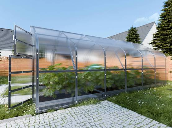 Serre KLASIKA*DROP 15m2, 2,5m x 6m, 4 mm avec revêtement en polycarbonate - Image 2
