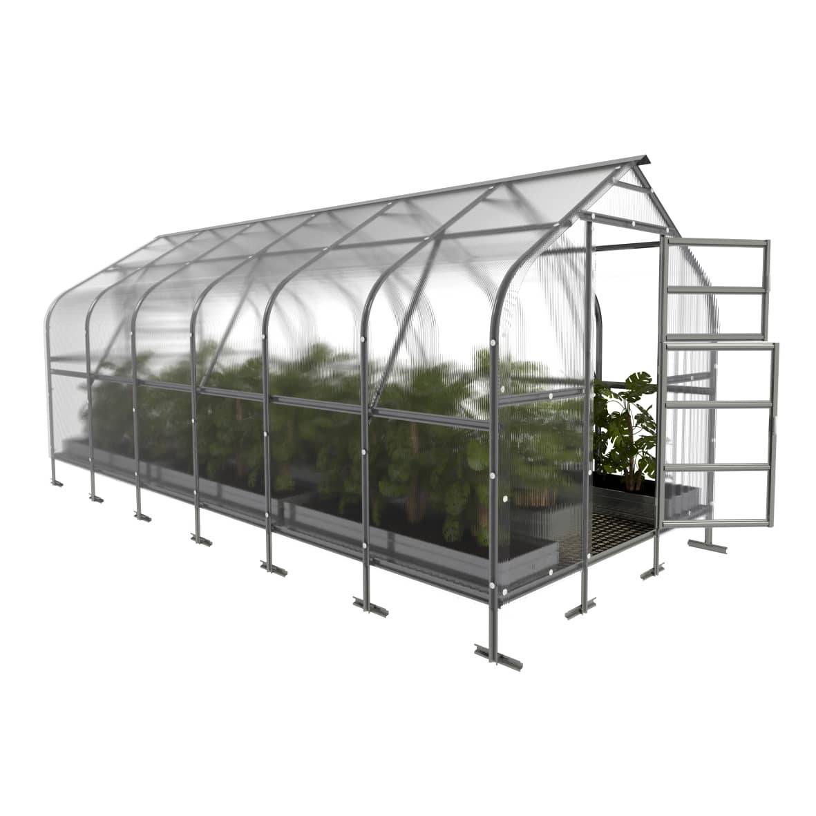 Serre KLASIKA*DROP 15m2, 2,5m x 6m, 4 mm avec revêtement en polycarbonate - Image 3