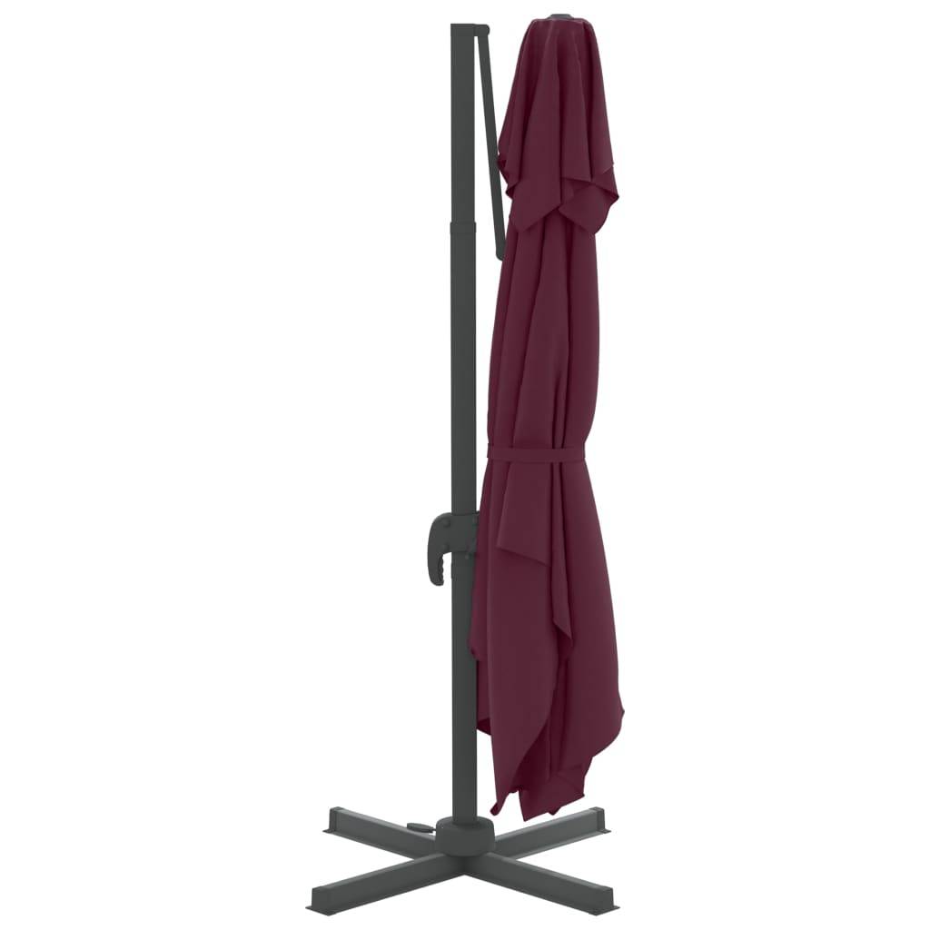 Helloshop26 - Parasol meuble de jardin cantilever à double toit 400 x 300 cm bordeaux rouge - Image 4