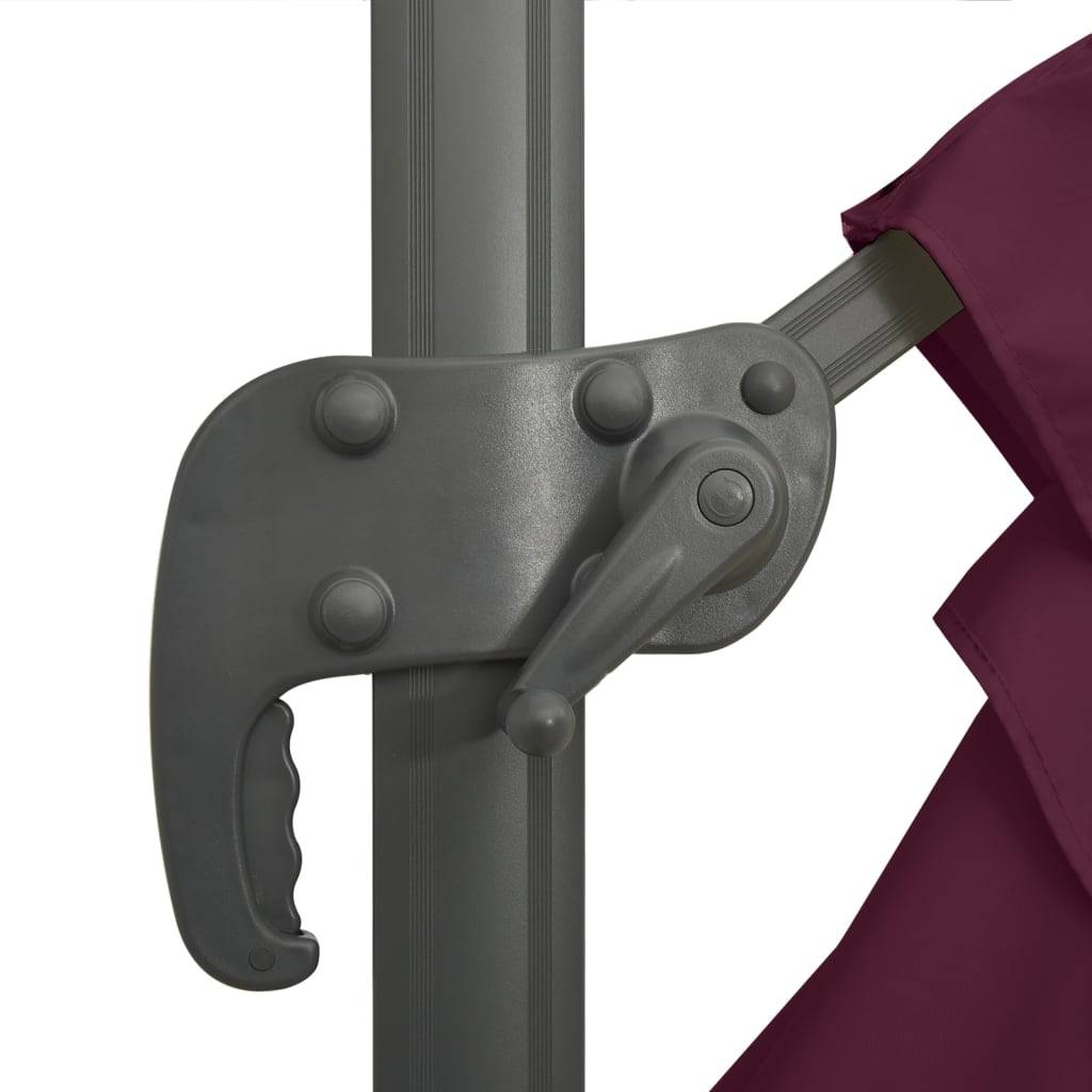 Helloshop26 - Parasol meuble de jardin cantilever à double toit 400 x 300 cm bordeaux rouge - Image 7