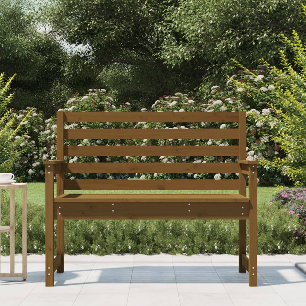 Maison Chic - Banc de jardin - Banc d'extérieur - Banquette marron miel 109x48x91,5 cm bois de pin massif - Image 3