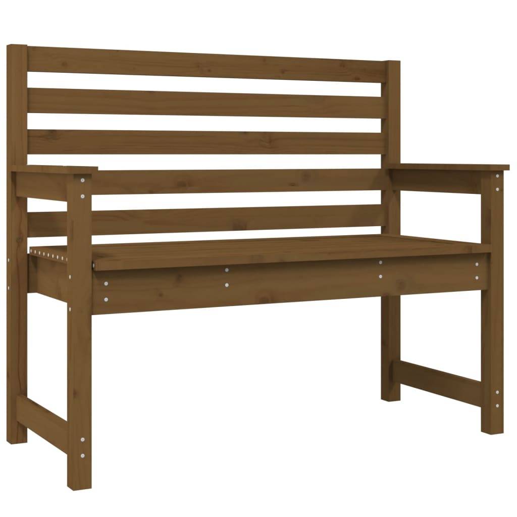 Maison Chic - Banc de jardin - Banc d'extérieur - Banquette marron miel 109x48x91,5 cm bois de pin massif - Image 1