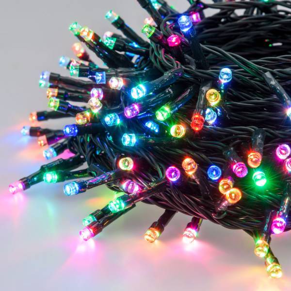 Lotti - Guirlande Lumineuse Crazy 20m effet Flash RGB 200 LED câble vert IP44 Lotti - Image 1