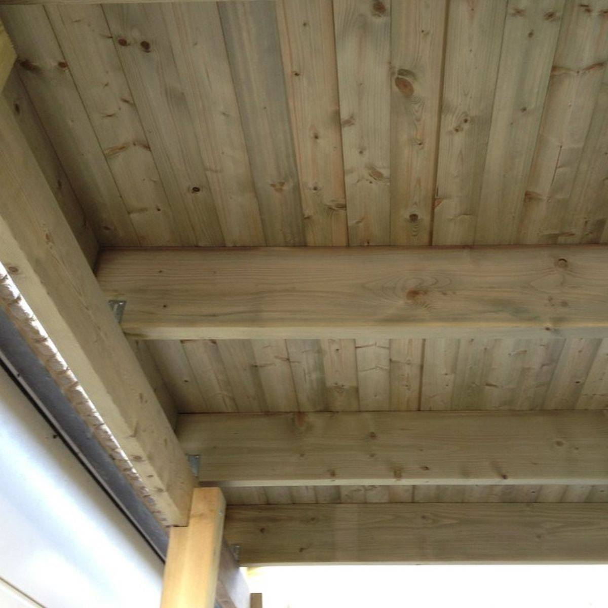 Direct Abris - Carport CASTELLANE en Bois Traité Autoclave - 1 Voiture - 373x860 cm - Support Ancrage Inclus - Revêtement en feutre bitumeux - Image 9