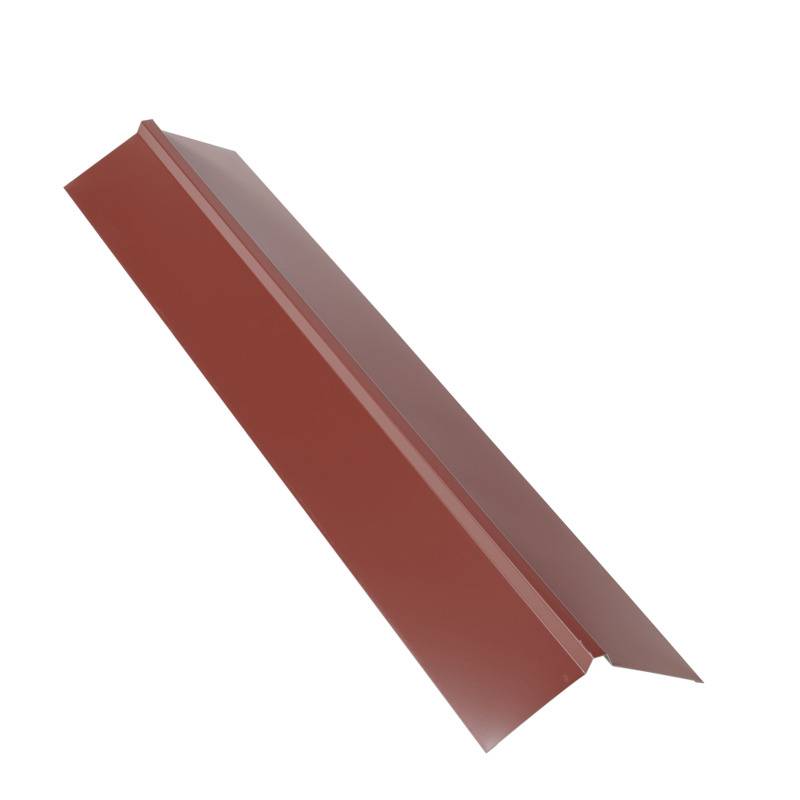 Faîtière double pan 1 m pour plaque nervurée acier laqué - Coloris - ROUGE RAL 8012, Longueur - 1 m