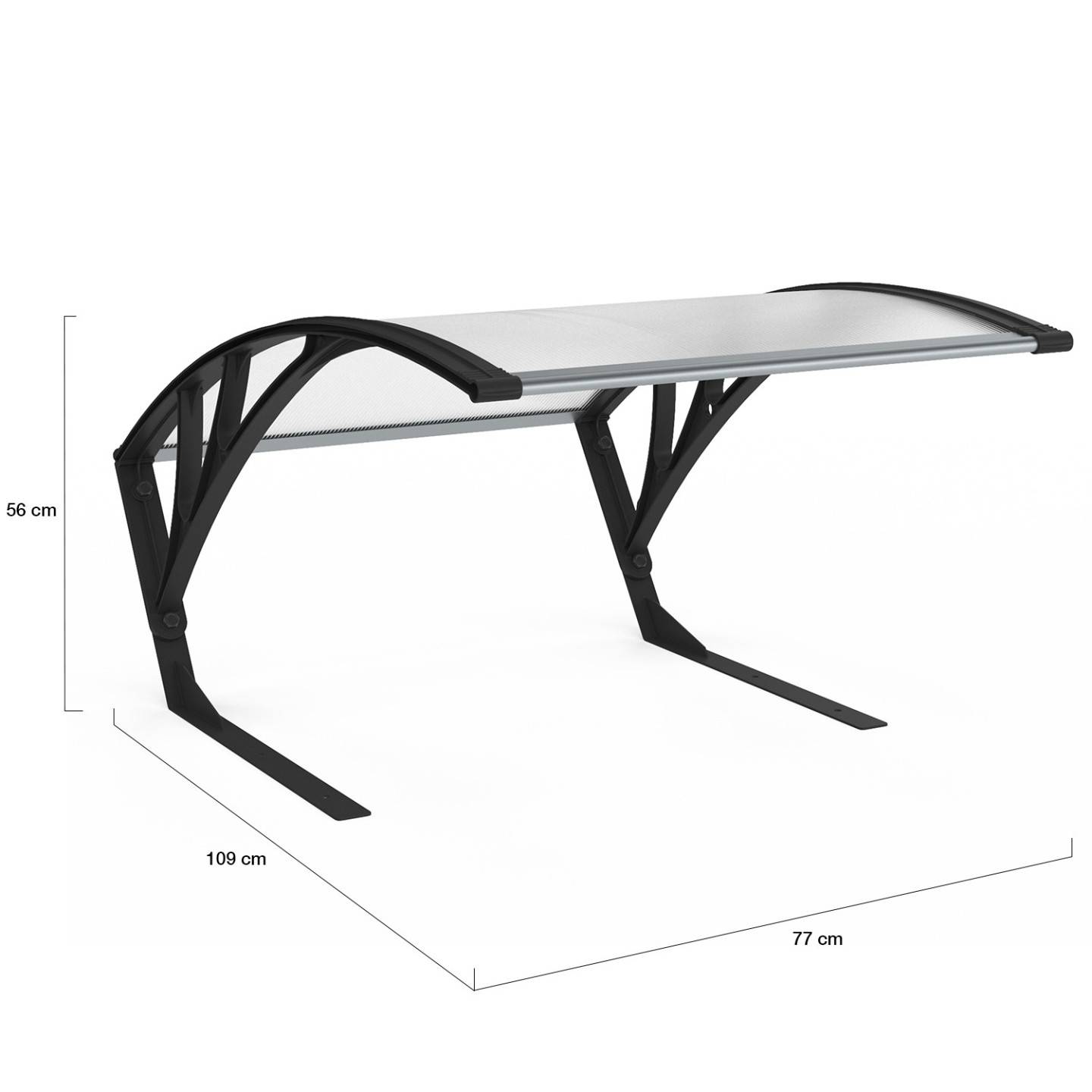 Toit de protection UV en polycarbonate pour robot tondeuse gris anthracite - Image 5