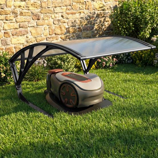 Toit de protection UV en polycarbonate pour robot tondeuse gris anthracite - Image 1