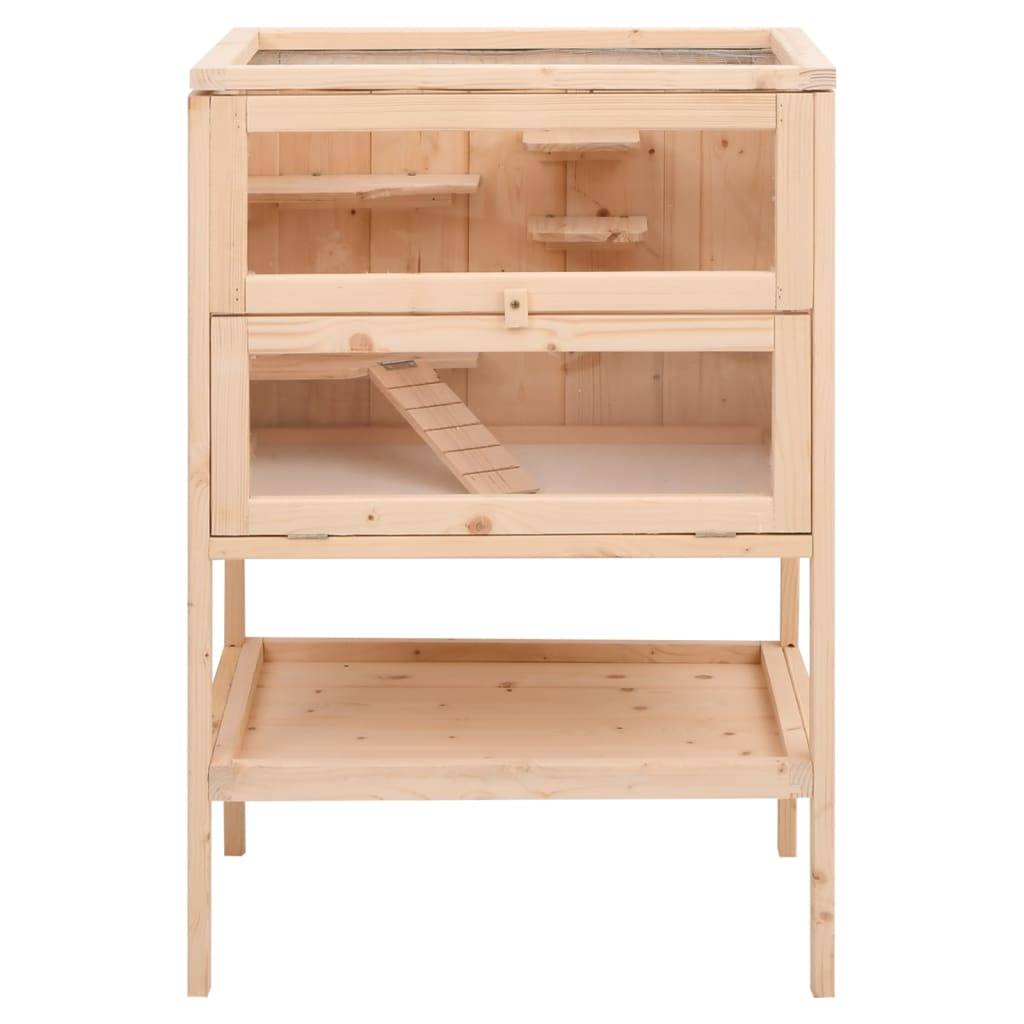 Cage hamster verticale en bois avec 2 niveaux et rangement 80 cm – ComfortXL Outdoor Living - Image 4