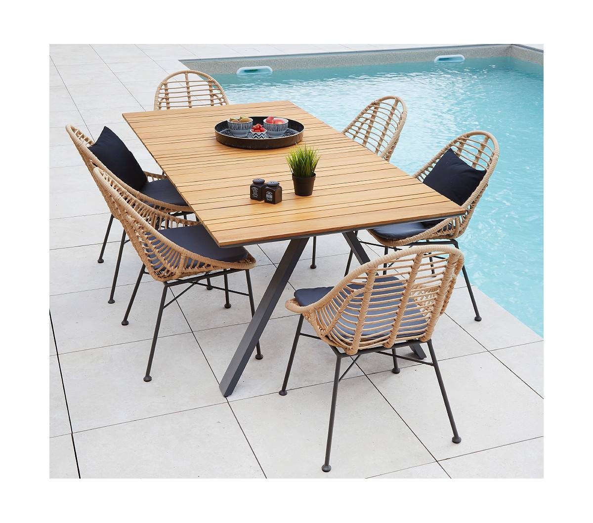Ozalide - 6 places - CINCINNATI USHUAIA en Aluminium - Ensemble table et chaises de jardin - Image 1