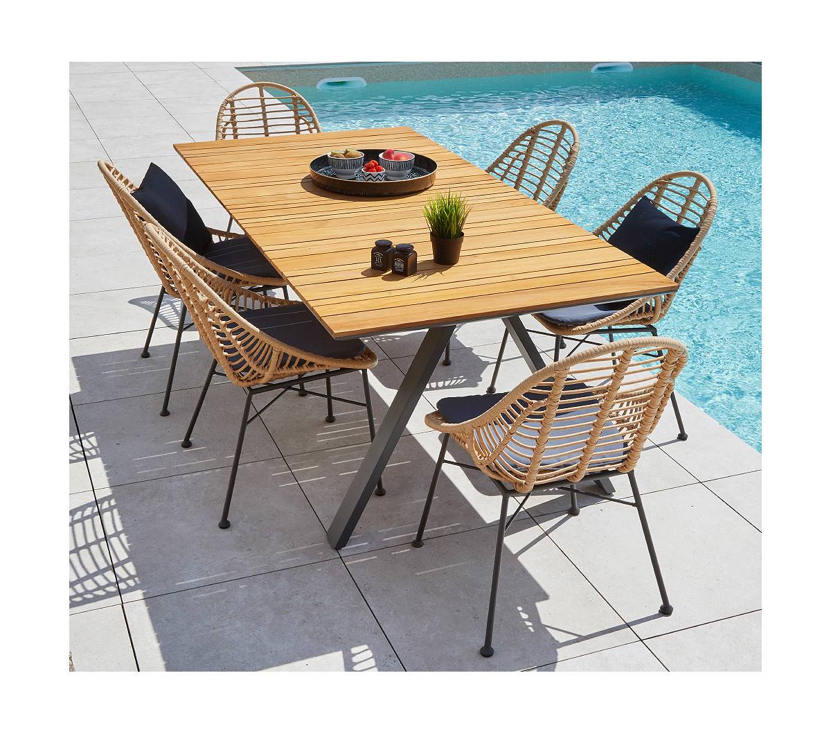 Ozalide - 6 places - CINCINNATI USHUAIA en Aluminium - Ensemble table et chaises de jardin - Image 2