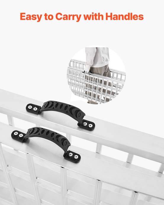VEVOR Rampe d'accès aluminium pliable, 2 pièces, capacité 907 kg, surface large, pour VTT, UTV, moto, vélo. - Image 6