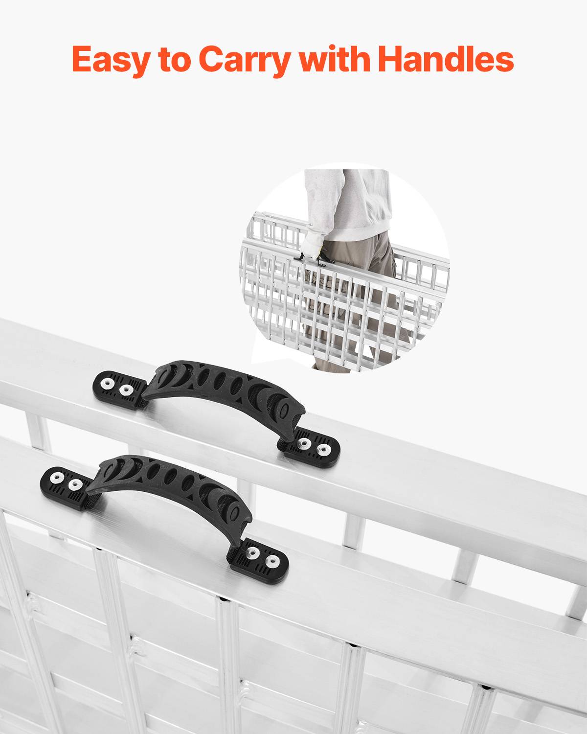 VEVOR Rampe d'accès aluminium pliable, 2 pièces, capacité 907 kg, surface large, pour VTT, UTV, moto, vélo. - Image 6