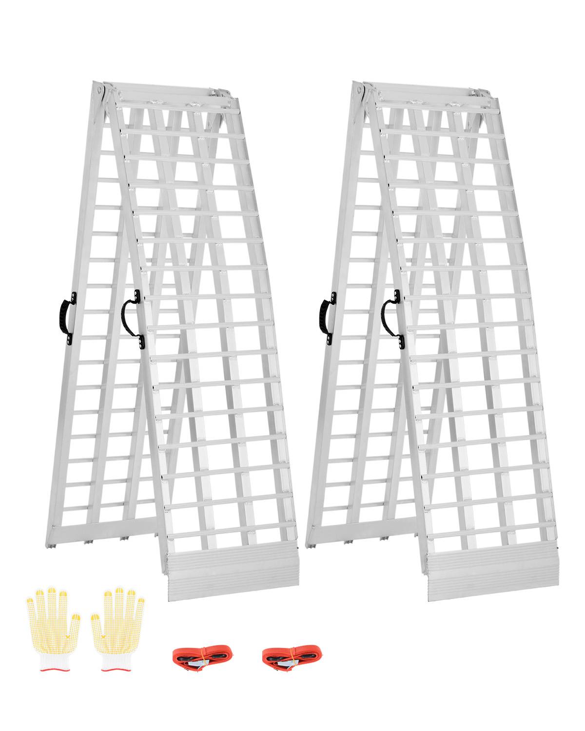 VEVOR Rampe d'accès aluminium pliable, 2 pièces, capacité 907 kg, surface large, pour VTT, UTV, moto, vélo. - Image 1