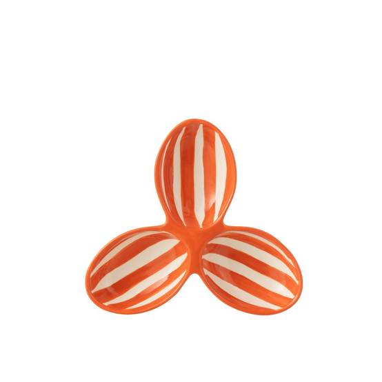Service Apéritif en Céramique "Granada Rayure" 24cm Orange - Image 2