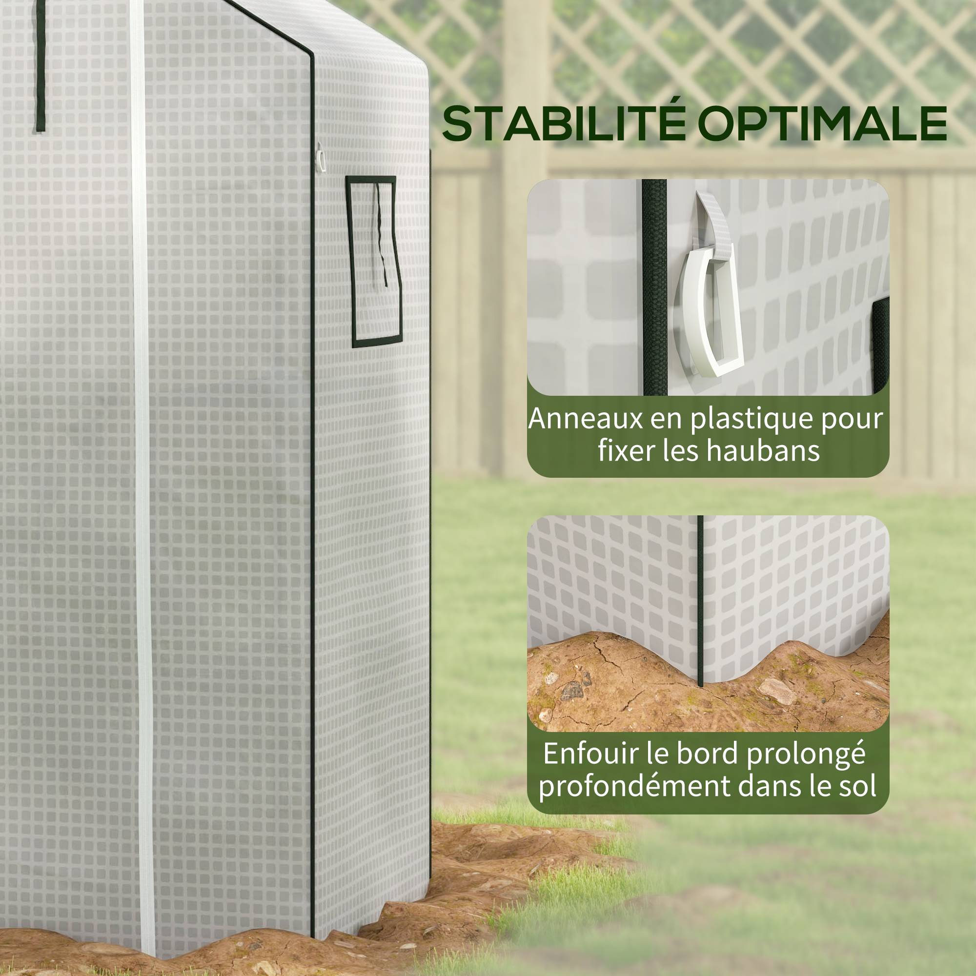 ComfortXL - Housse de serre de jardin polyéthylène blanc 140 x 73 x 190 cm porte enroulable anti-UV - ComfortXL Outdoor Living - Image 9