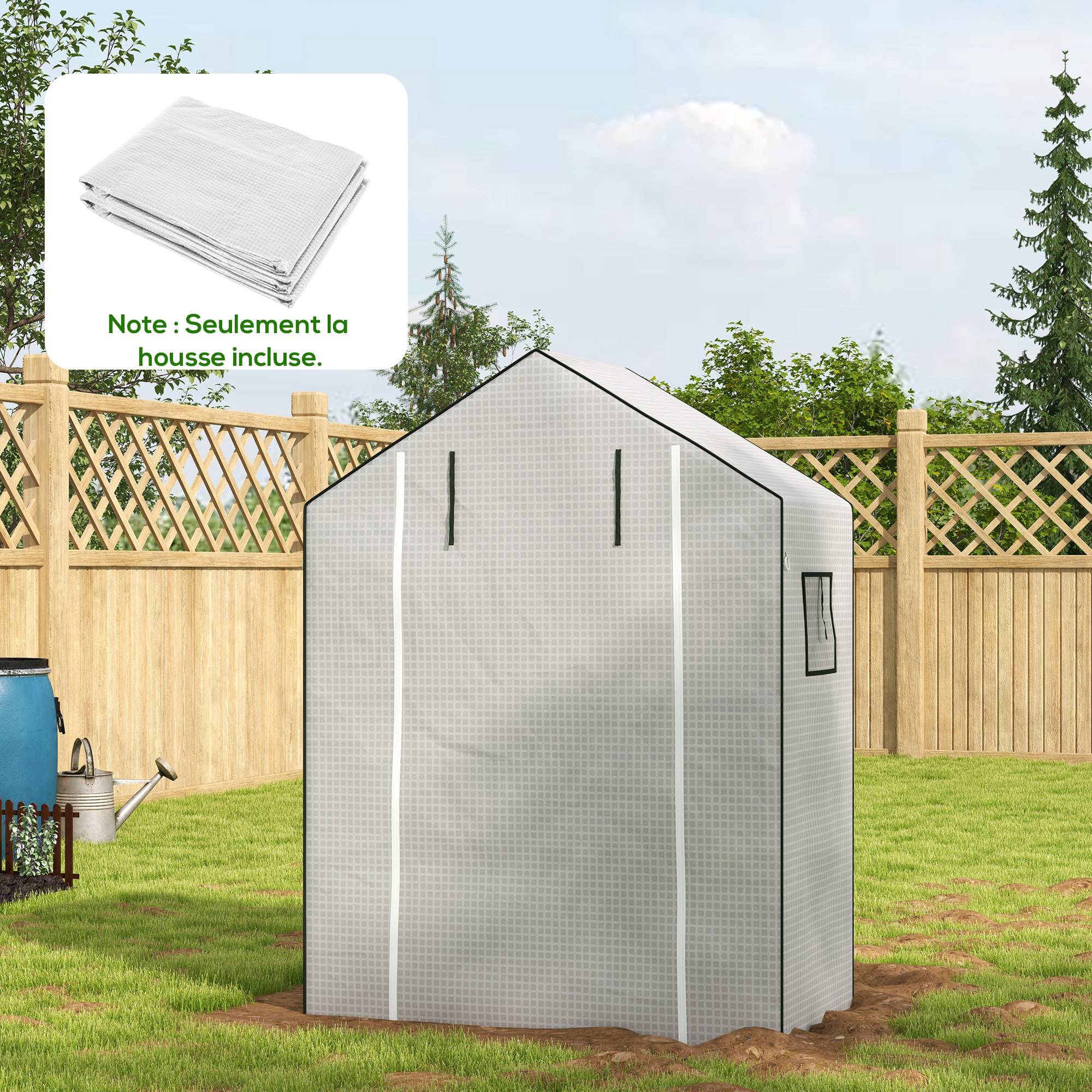 ComfortXL - Housse de serre de jardin polyéthylène blanc 140 x 73 x 190 cm porte enroulable anti-UV - ComfortXL Outdoor Living - Image 4