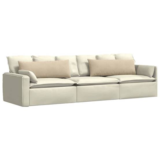 Coussins Rectangulaires (Lot de 2) Tissu Housse Lavable pour Déco Salon Crème 120x40 cm – ComfortXL Outdoor Living - Image 3