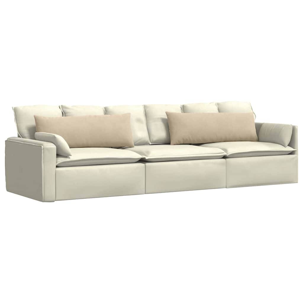 Coussins Rectangulaires (Lot de 2) Tissu Housse Lavable pour Déco Salon Crème 120x40 cm – ComfortXL Outdoor Living - Image 3